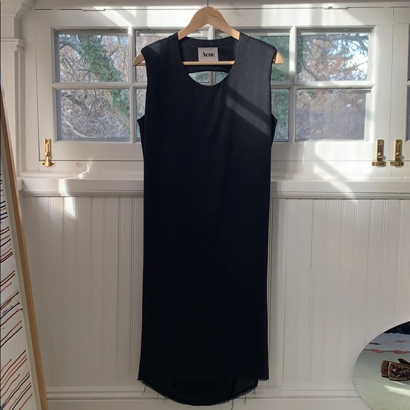 Acne Studios Dresses & Skirts - SOLD. ACNE simple black raw hem gorgeous back dress 36/S